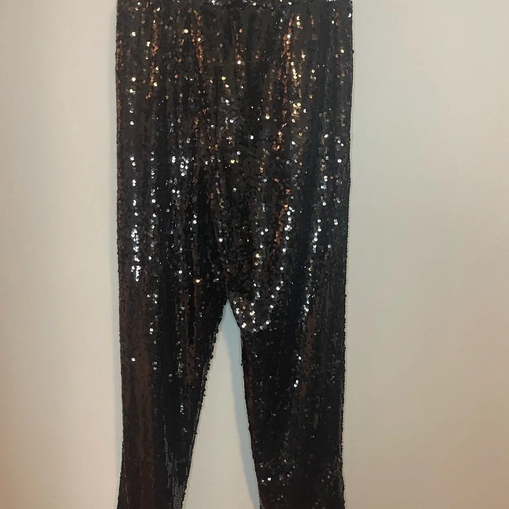 Francesca's Miami Collections Black Sequin pants size small new with tags - Picture 6 of 6